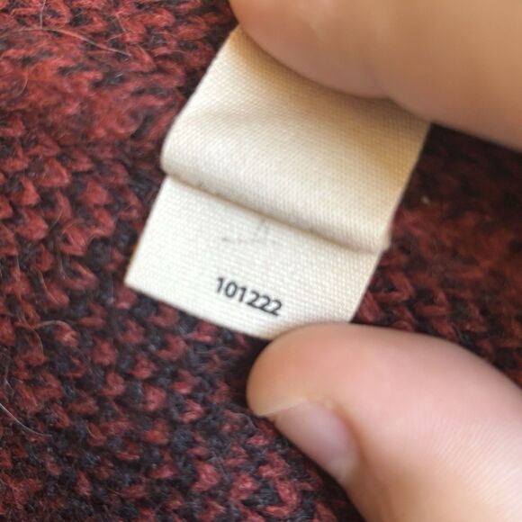 Soft Surroundings Open Cardigan XL Red Long Plaid Alpaca Wool Fall Boho Western - Picture 10 of 10